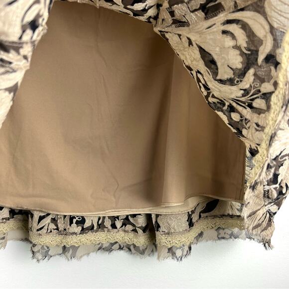 Vintage Elie Tahari Floral Embroidered A-Line Midi Skirt 2 Romantic Whimsical - Picture 7 of 9